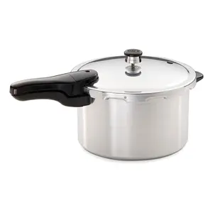 Presto 01282 8 Quart Aluminum Pressure Cooker, Regulator & Cover Lock, Silver