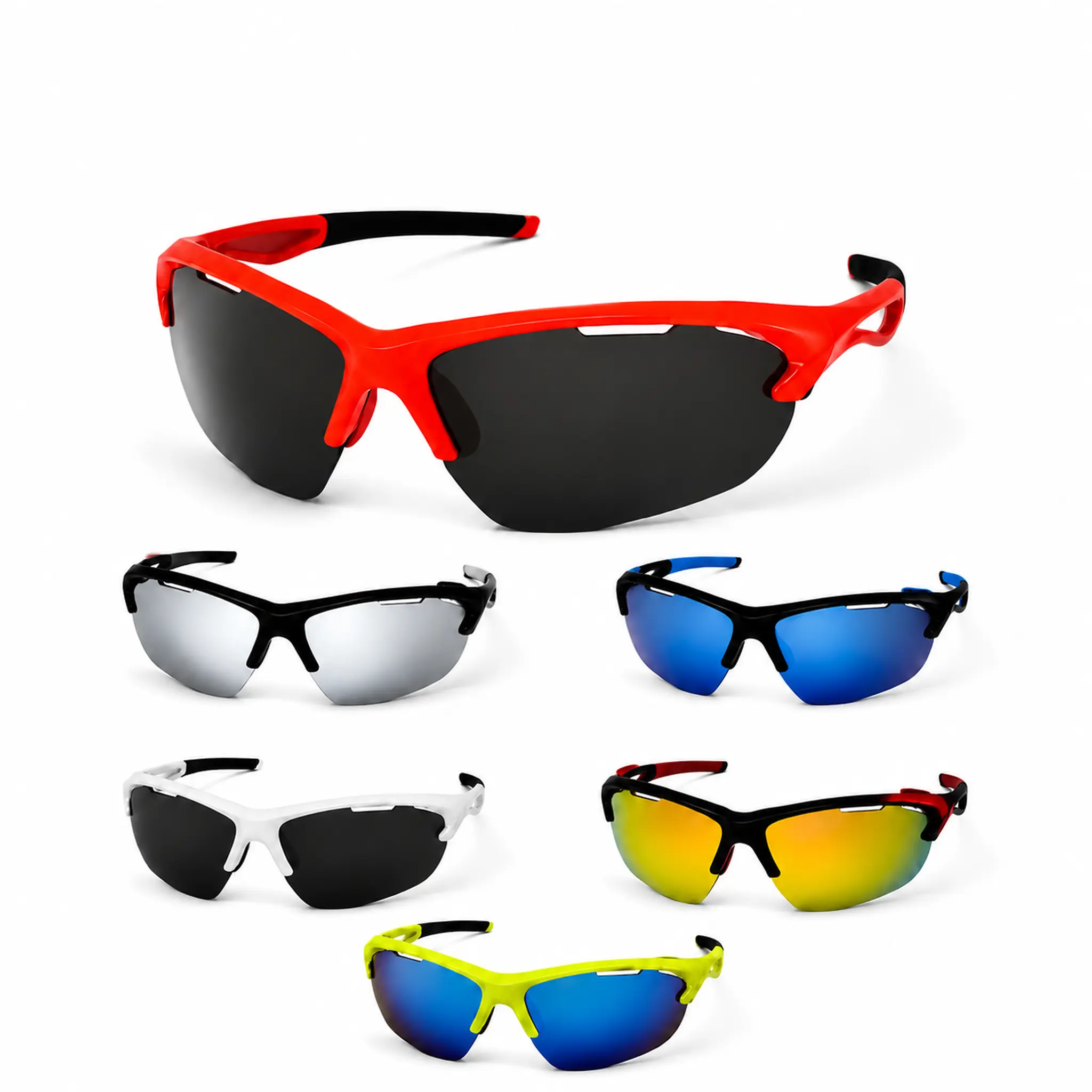 Unisex Sunglasses 6-Pack for Sports and Outdoors, Stylish Sporty Driving Shades with UV400 Protection, Sports Outdoor Sunglasses