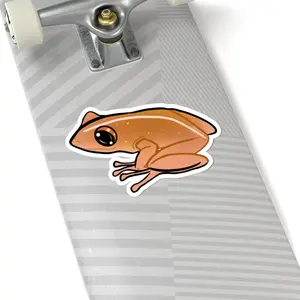 White Puerto Rican Coqui Kiss-Cut Stickers, Waterproof Frog Stickers, Laptop Decor, Nature Lovers Gifts, Aesthetic Frog Art, Unique Stationery