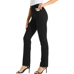 2026 Women's Yoga Dress Pants Straight Leg Work Slacks Stretchy Office Casual 4 Pockets Belt Loops 28"/29"/30"/31"/33"