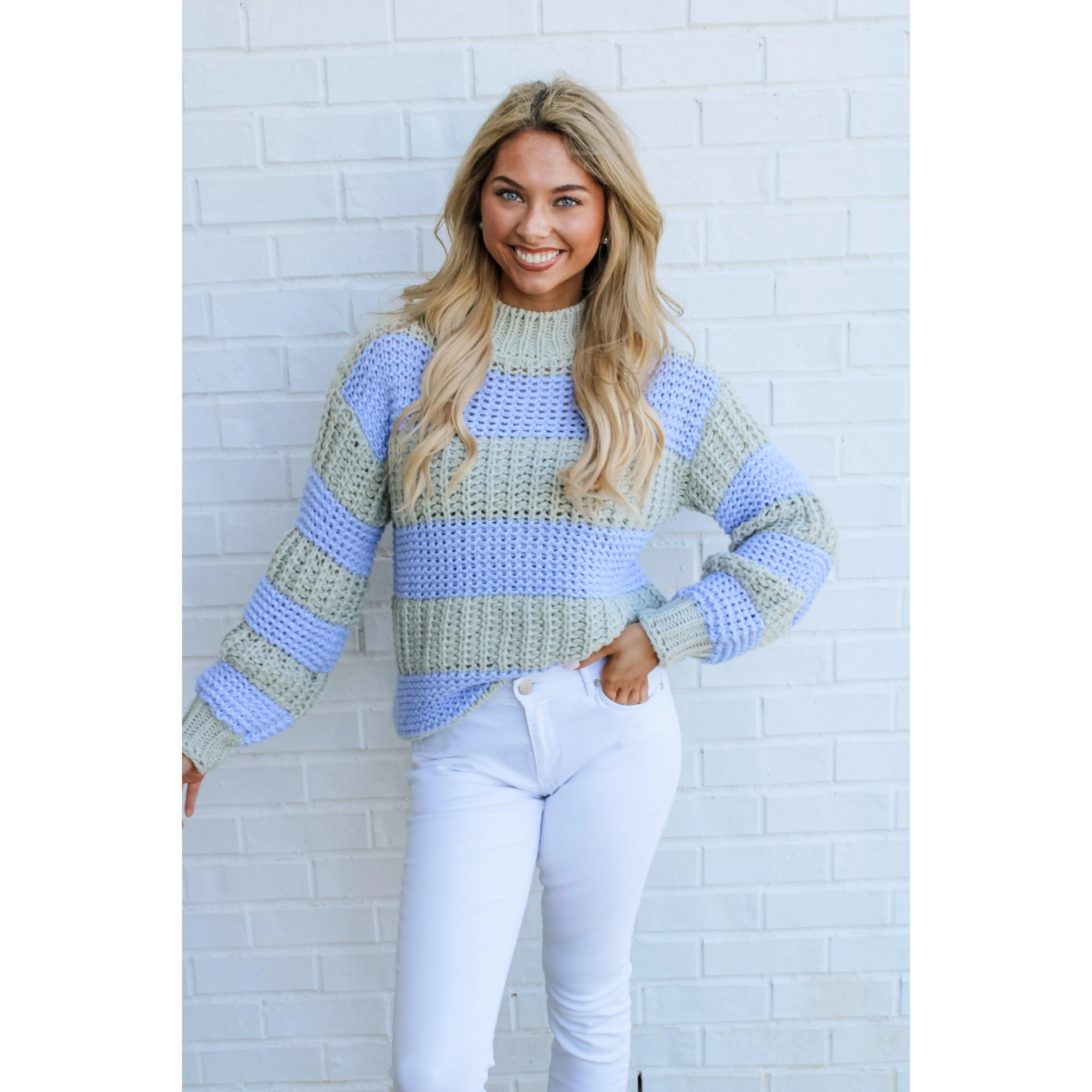 Frosted Lavender Chunky Knit Sweater