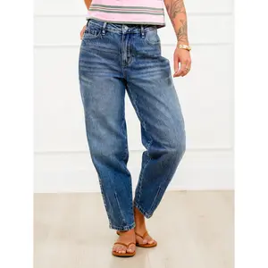 Judy Blue High Rise Medium Wash Rigid Magic Barrel Jeans with Darting