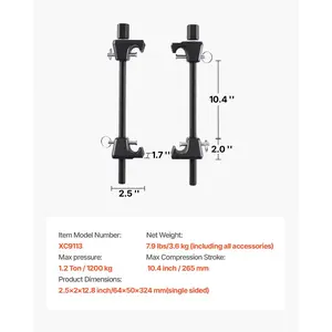 VEVOR Strut Spring Compressor, 2 Pack, Heavy Duty Coil Spring Compressor Tool with 10.4 Inches(256 mm) Range, Compatible with 0.86 inches(22 mm) Hex Sockets, Fit for Car Truck Motorcycle, Black