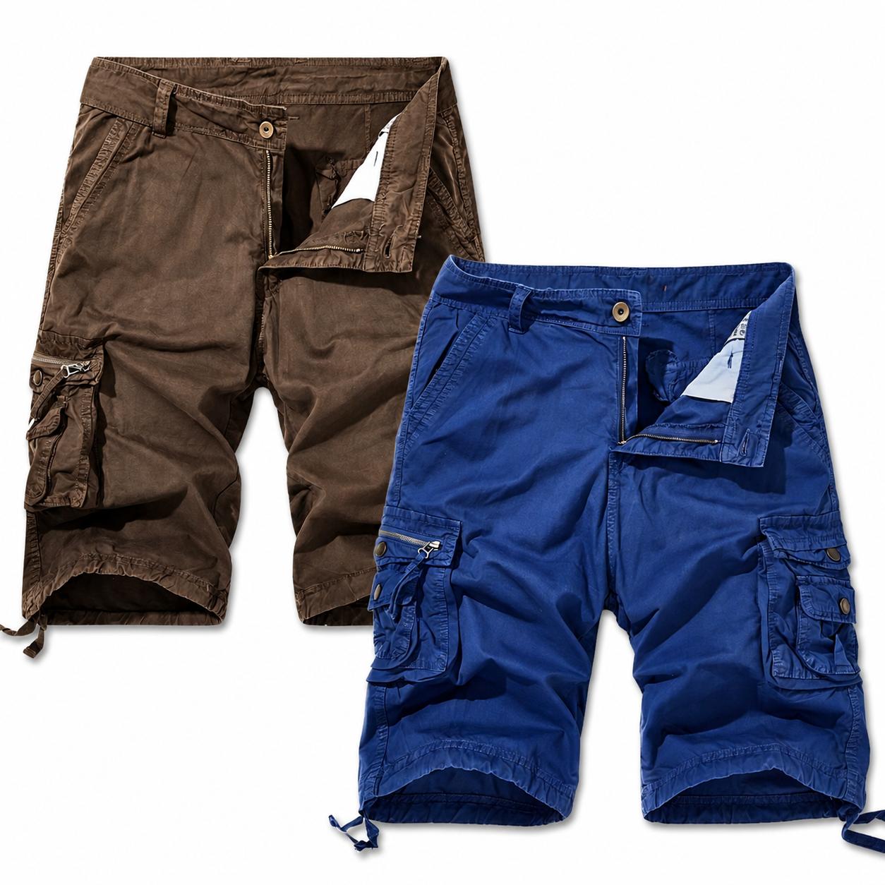 Men's Cotton Cargo Shorts in a Casual Loose Fit with Multiple Pockets, Stylish Mid-Length Summer Wear