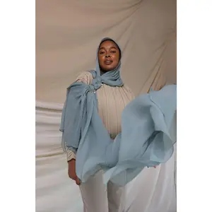 VELA Blue Ppal Crinkle Chiffon Hijab