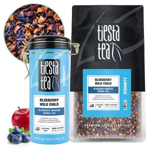 Tiesta Tea - Blueberry Wild Child | Loose Leaf | Blueberry Hibiscus Herbal Tea | Premium Non-Caffeinated Blend | Make Hot or Iced Beverage Sweet