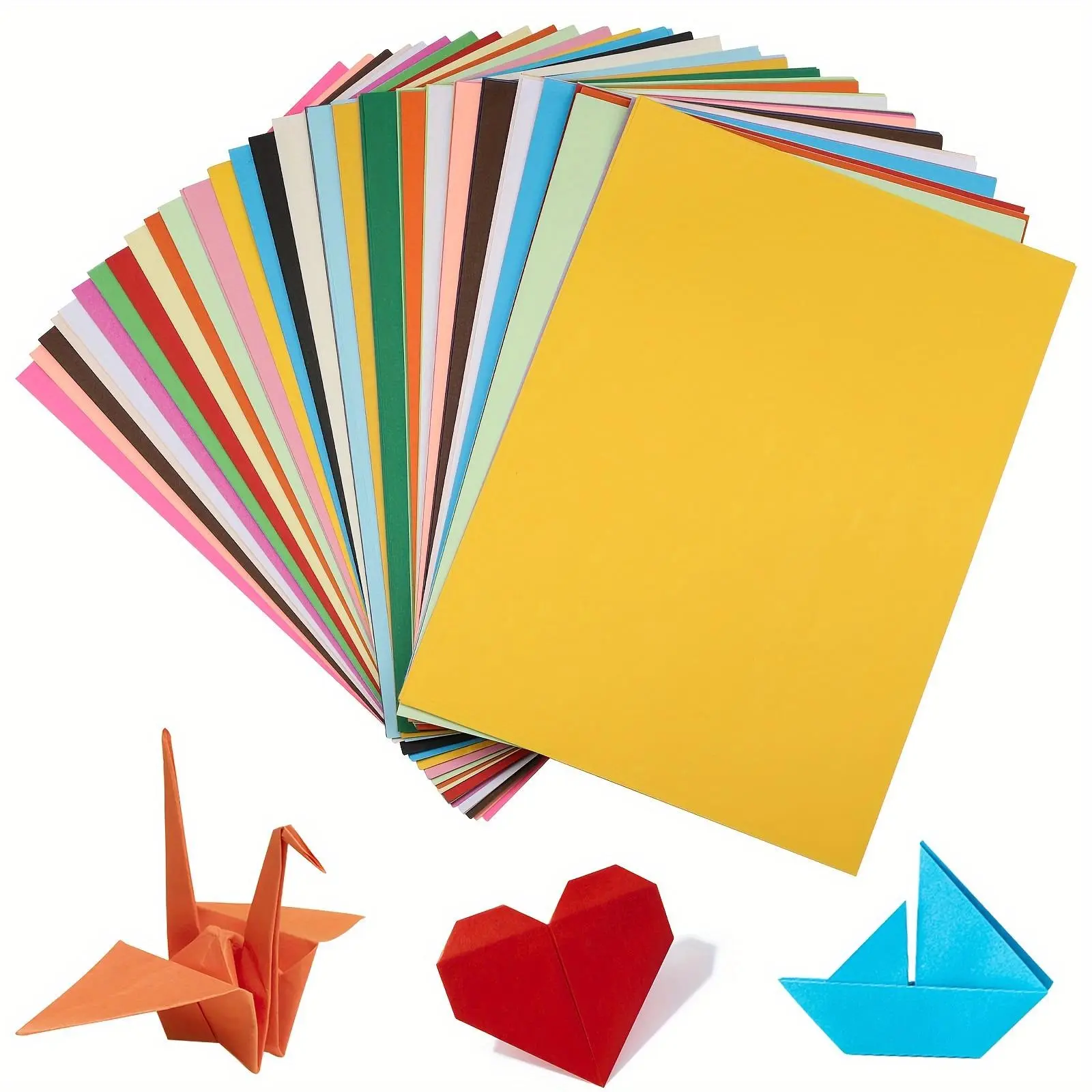 100pcs  Premium Colored A4 Construction Paper for Printing, Origami, and Art Crafts - 10 Vibrant Colors Art Materials