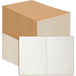 A5 Kraft Paper Notebook Lined Journal Bulk, 8.3 x 5.5 Inch, 60 Pages/30 Sheets, 80GSM, Travel Notebook Notepad for Adult, Students, Gift, School, Office Supplies