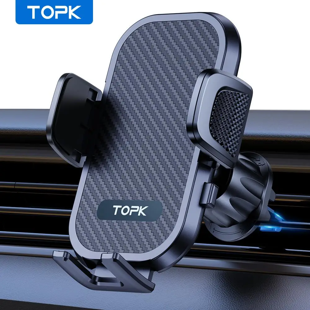 TOPK Car Phone Holder Mount, 360 Degree Rotatable Car Air Vent Cell Phone Holder, Universal Car Interior Accessories, Car Cellphone Mount