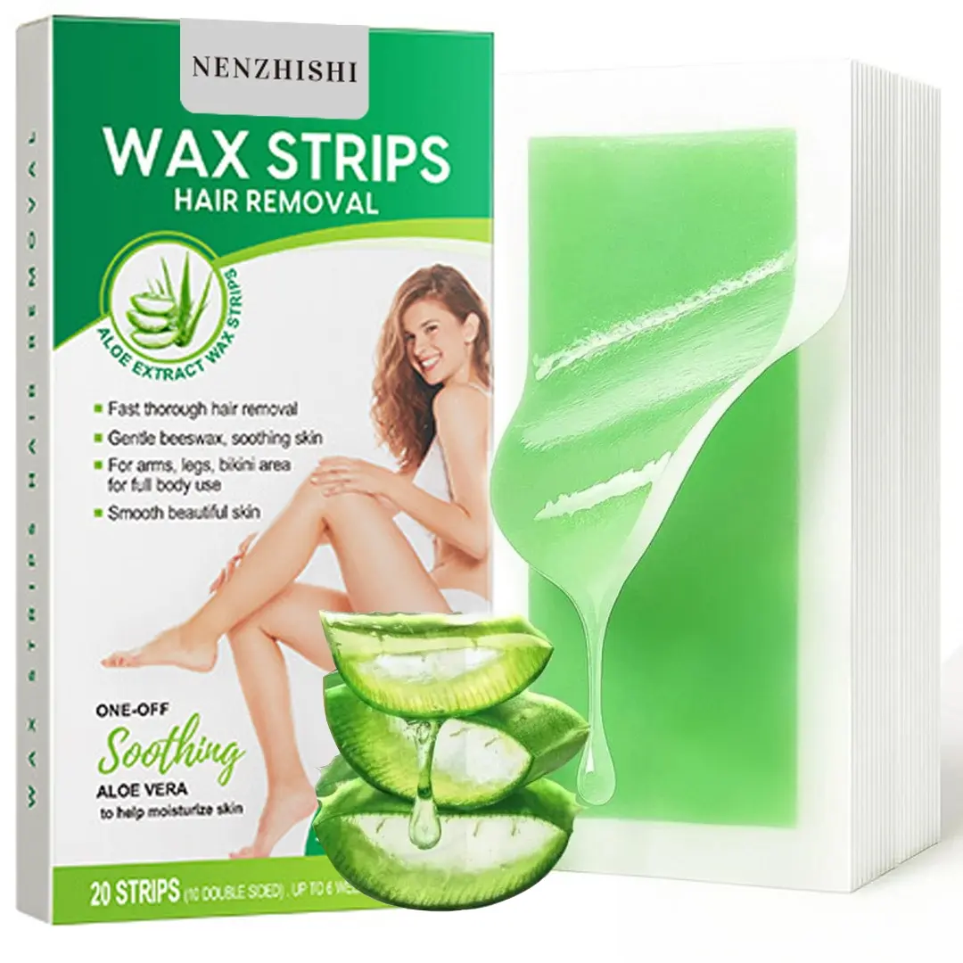 Body Wax Strips, 20 Strips Painless Hair Removal Wax Strips Gentle Hair Removal Waxing Strips for Face, Eyebrow, Arms, Legs, Chest, Back, Underarm Wax, Facial Waxing, Home Waxing, Body Hair Remover