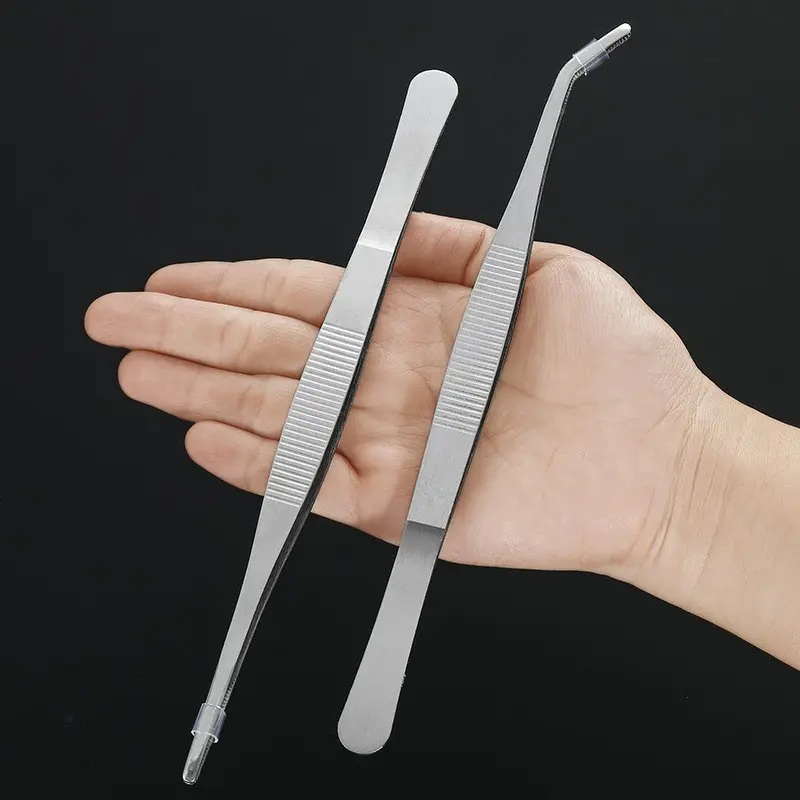 2 Piece Stainless Steel Precision Industrial Tweezers Set, Ideal for Electronics Repair, Handmade Crafts, Jewelry Making, Hardware Tools, Tweezers for Crafting