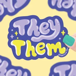 They/Them Pronouns Waterproof Vinyl Sticker Decor Decorative