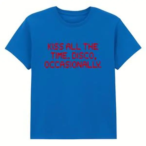 Kiss All The Time Disco Occasionally Retro Pixel Graphic T-Shirt, Cotton Comfort Tee, 80s Music Fashion Outfit, Casual Oversized Shirt, Ideal Birthday & Disco Lover Gift for Him/Her