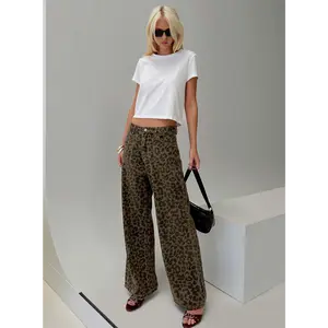 Briony Low Rise Wide Leg Jean Leopard