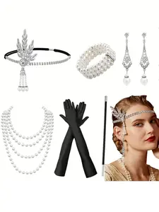1920s Costume Party Alloy Headpiece Set, Perfect Gift for Friends, Ideal for Parties and Gatherings, Stylish Accessory, Party Accessories