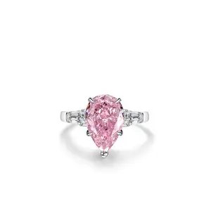 Riley Statement Cocktail Ring for Women, 4CT Emerald Cut Lab Created Gemstone with a Pavé Band, Fashion Jewelry, Female