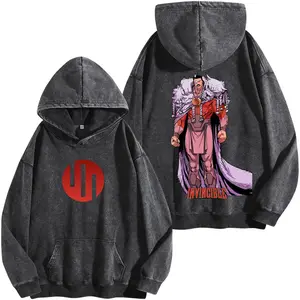 "Thragg The Conqueror" Viltrumite War - Invincible Washed Hoodie Comic Double Printed Oversize Lightweight Acid Washed Tee TV Series Graphic Tee T-Shirt, Vintage Oversized Streetwear Heavy Cotton Tee