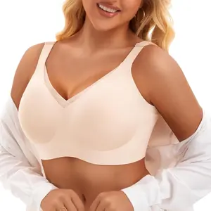 PoseFree Womens Wireless Bras Supportive Tshirt Bra No Underwire Seamless Push Up V Mesh Comfortable Bralette Everyday Bras Nylon Spandex - Womenswear