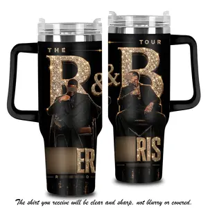 [Elysian Sip] - Raymond & Brown The R&B Tour 2026 V1 Vintage Music Aesthetic 40oz & 20oz Stainless Steel Tumbler with Handle – R&B Fan Insulated Mug, Tour Style Cup, Retro Urban Design, Leakproof Travel Gift.