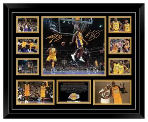 Kobe Bryant and Shaquille O'Neal LA Lakers Signed Limited Edition Memorabilia Frame