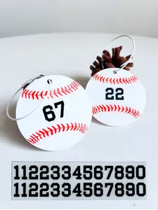 2pcs sport Cherry Charms, Baseball Keychain, Luggage Tags for Suitcases, Travel Suitcase Labels, Make player number 0-99,  handbag Charms for adults, Travel Bag Suitcase Bag Accessories, Sports Theme, Durable, Purse Charm, Bag Charm Set