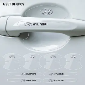 Transparent Car Door Handle Sticker, Bowl Protector Decal for Hyundai Tucson Santa Fe Elantra Kona Sonata I30, High-Quality Auto Accessory, Car Accessories, Vehicle Exterior Decoration