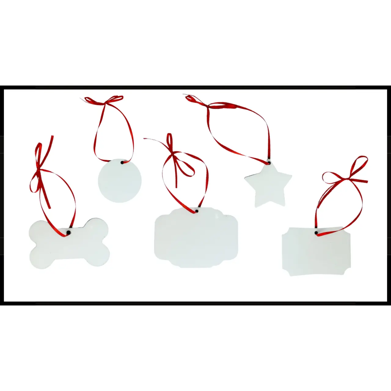 5 Pack Sublimation MDF Christmas Ornaments