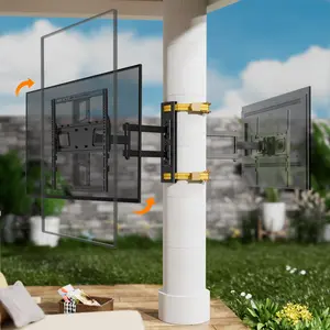 Gazebo Drill-Free Weatherproof Outdoor TV Wall Mount 180° Rotating Screen 88-Pound Capacity Suitable for 26-65" TVs Horizontal & Vertical Switchable
