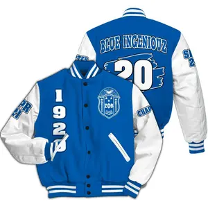Zeta Phi Beta Custom Chapter Varsity Jacket, Personalized Royal Blue Sorority Letterman, 1920 ZΦΒ Greek Life Apparel, Premium Sisterhood Gift