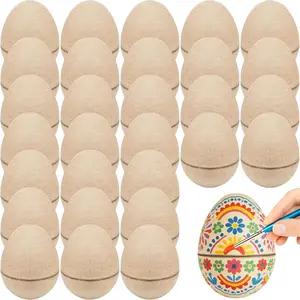 30 Pack DIY Paper Mache Easter Eggs Fillable Blank Paper Easter Eggs Paintable Egg Crafts for Easter Home Decor Activities Party