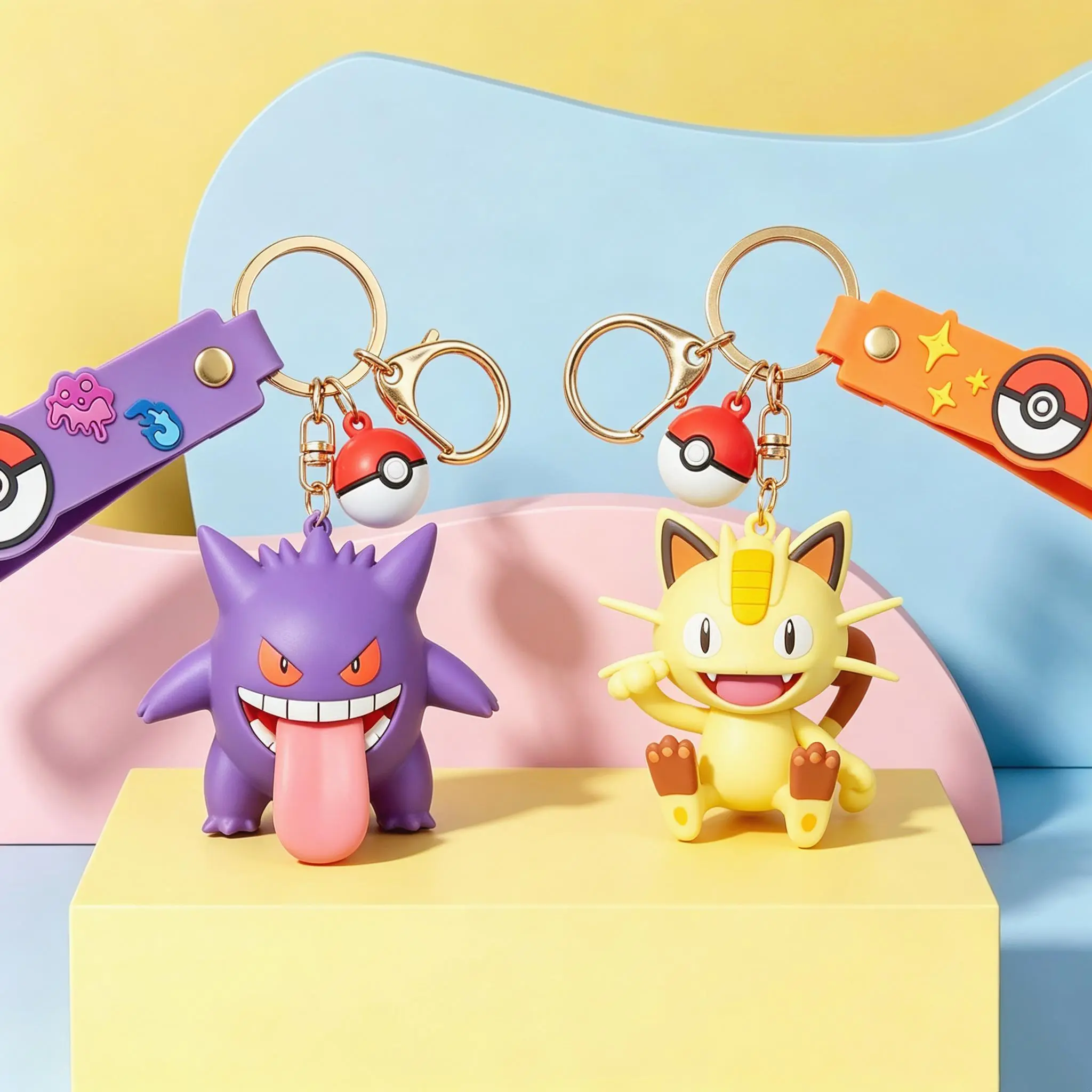 MINISO Pokémon Series Character Keychain, Cute Pokémon Key Ring Pendant, Collectible Anime Bag Charm, Portable Keychain Accessory, Gift for Pokémon Fans
