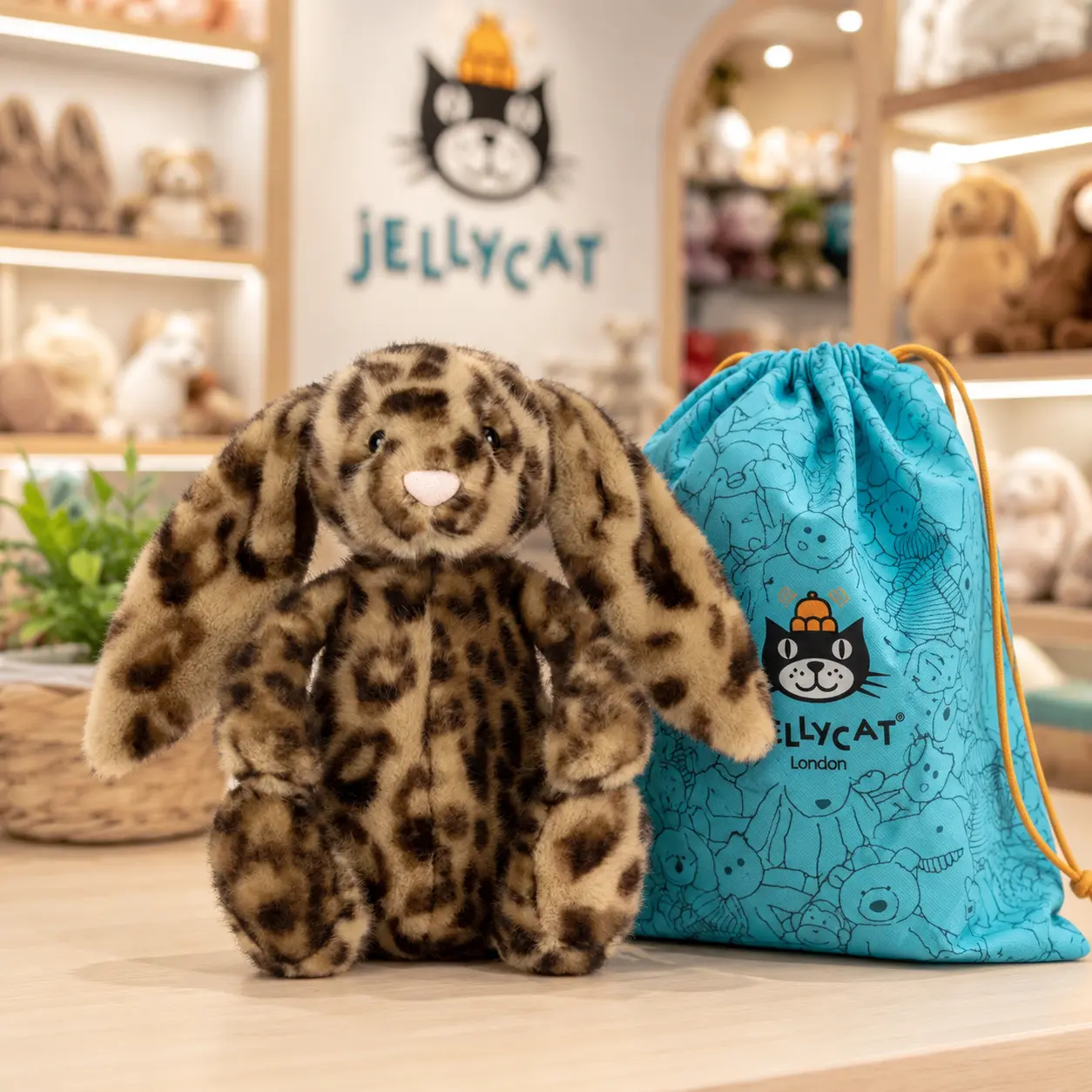 Cobblehop Bunny Exclusive Leopard Plush – Cute Soft Bunny by Jellycat | US Stock Ready to Ship + FREE Gift Bag, Collectible Gift