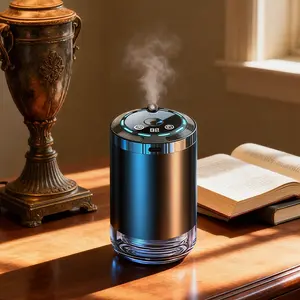 Touch Control Smart Diffuser with 5 Mist Modes, RGB Star Ambient Light & Car Vibes, Rechargeable Air Freshener with Ocean & Cologne Scents, Gift for Women, Outdoor-Friendly Automotive Accessory