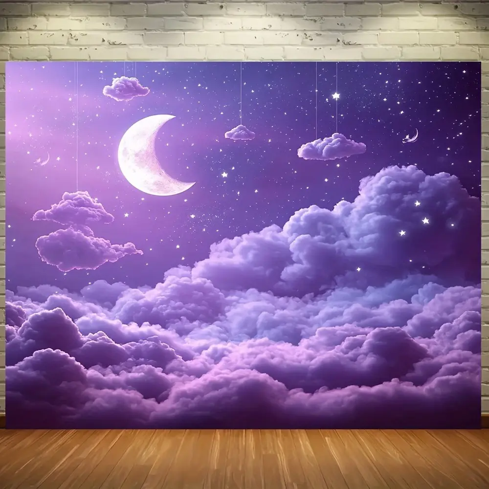 Pastel Pink Cloud-Shaped Starry Galaxy Nebula Polyester Tapestry - Durable Retro Print Industrial Home Wall Decor, Animal & Family Party Gift for Living Rooms, Dormitories, Decoration, Animals