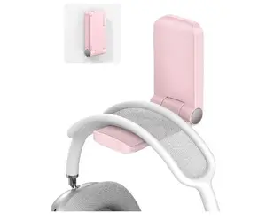 Sticky Headset Hanger Organizer - Adhesive Headphone Holder Hook Mount for Airpods Max, HyperX, Sennheiser, Pink Accessories Clip