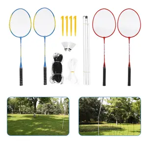 Premium Backyard Badminton Racket Set - Includes 4 Rackets, 2 Birdies, and Net Sport of day