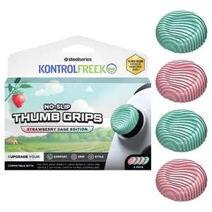 KontrolFreek No-Slip Thumb Grips – Strawberry Sage Edition for Nintendo Switch Pro, Switch 2 Joy-Con, PlayStation 4 (PS4), PlayStation 5 (PS5), Xbox One & Xbox Series X|S Controller | 4-Pack | Pink/Green