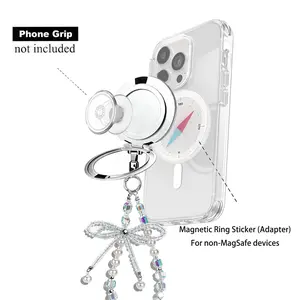 Magnetic Swappable Grip Base - Attach Charms, Wrist Straps & Phone Grips (Compatible with Phones & Kindles)