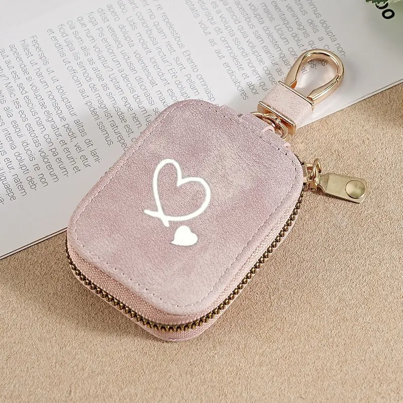 Heart Pattern Portable Earphone Box Protective Storage Bag with Keychain, Fits AirPods 1/2 and AirPods 3/pro/pro2/pro3, Headphone Accessories