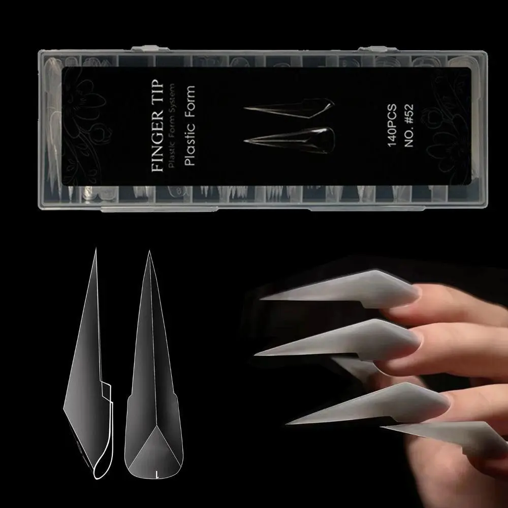 140pcs Fashion 3D Dragon Claw Dual Nail Forms Hawk Shape Full Cover Gel Nail Molds Acrylic Reusable Nail Extension Forms Women