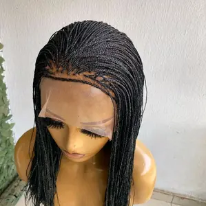 Human Hair Micro Box Braids, Gray with More Black, 17 Inches