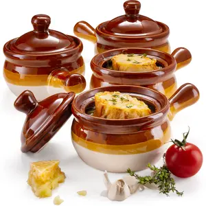 French Onion Soup Crocks, 15 oz, Set of 4, Puebla Collection