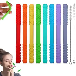 Chewable Essential Oil Breath Stick, 8 Pack Teething Toy 3-6 Months, Chewable Breather Quit Smoking with Essentials Oil, Stop Smoking Aids, Healthcare