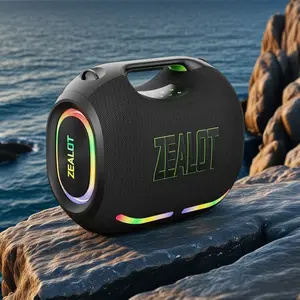 330w Maximum power【ZEALOTs】Portable wireless speaker high ,fidelity sound and audio, desktop Bluetooth speaker surround sound, TWS pairing, 48000 long battery life, supports USB/TF card/AUX/BT smartphones. Ideal choice for family/car/party/camping/