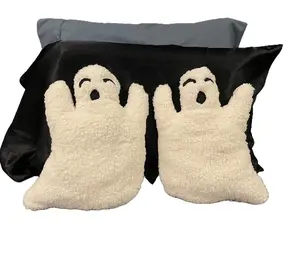 Ghost Pillow, Ghost Cushion, Spooky Halloween Pillow, Sherpa Pillow