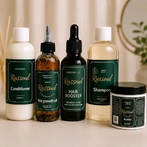 Rassoul Royal Roots Trio - Sulfate-Free Shampoo, Goat Milk Conditioner & Hair Growth Oil - Tea Tree & Peppermint Infused - Organic Repairing Cleanser Set