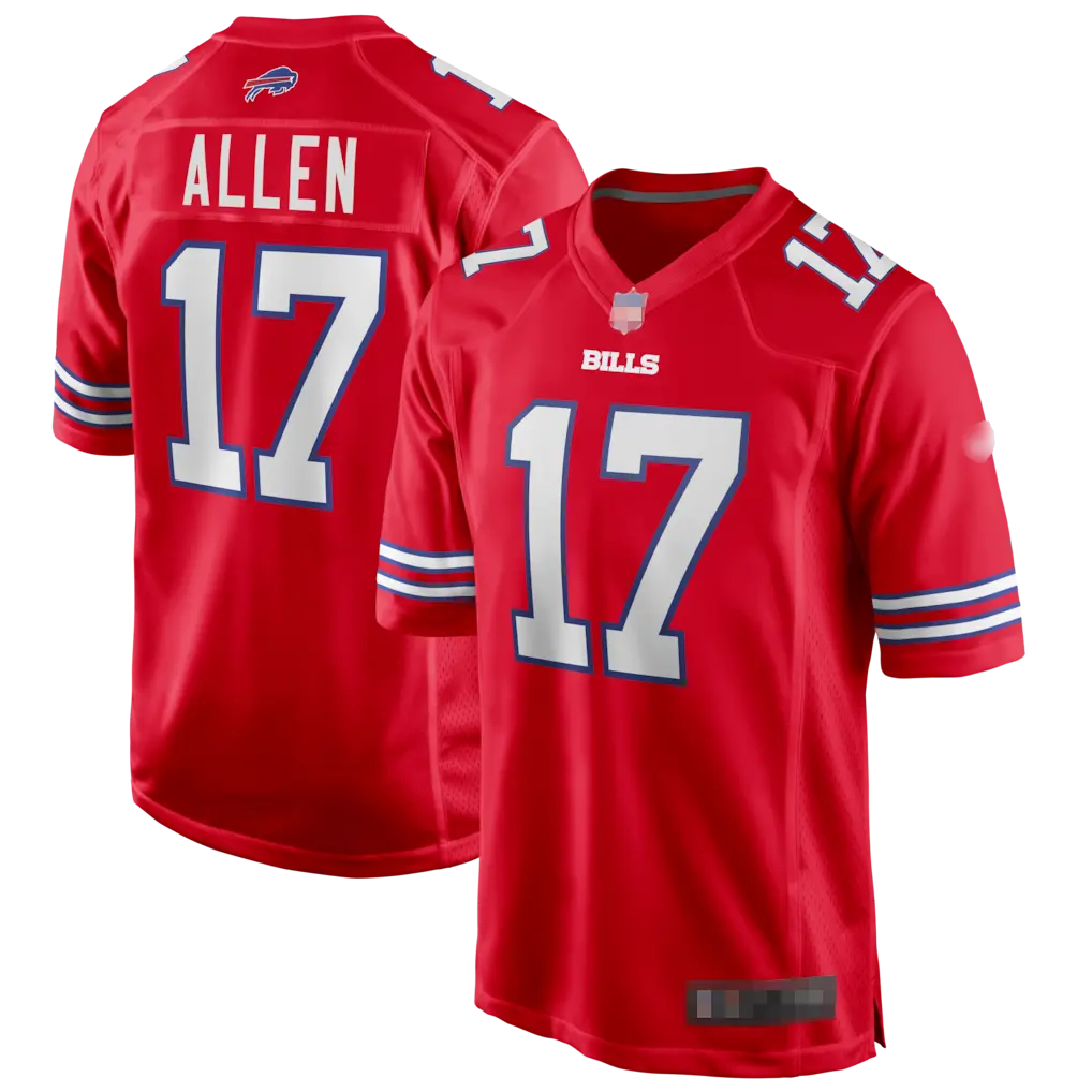 Men's Buffalo Pro Football Fan Apparel - Allen #17 & Any Name Custom Game Day Jersey - US Stock