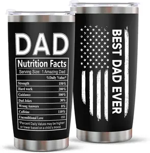 Indoor Outdoor Work Essentials Leakproof Camping Gym Office Cup with Lid and Straw Christmas Anniversary Birthday Gift for Men Stepdad Husband Daddy Uncle 20 OZ Stainless Steel Tumbler