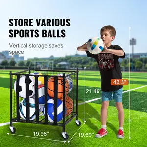 Rolling Sports Ball Storage Cart – Heavy-Duty