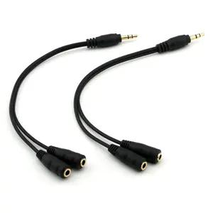 2-Pack  Plated 3.5mm Stereo Jack Splitter  Adapter Connectors ,3.5mm Male To 2 X Female - for Connecting External Speakers or Use Both Output for Speakers For Ipod, Mp3 Player